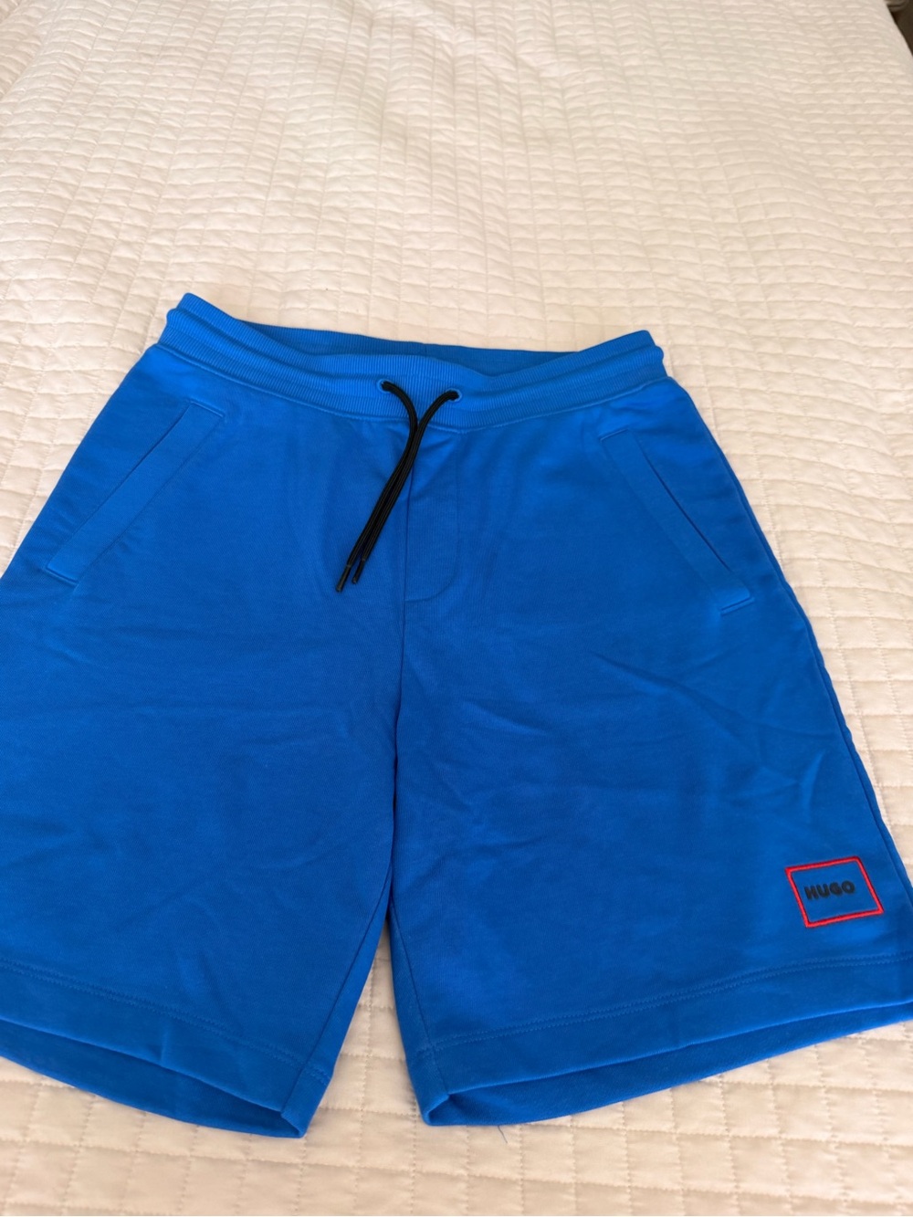 HUGO Electric Blue Men's Drawstring Athletic Shorts